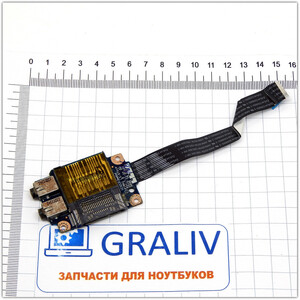 Доп. плата с картридером, аудио разъёмами ноутбука Lenovo G470, G475, G570, G575 LS-6751P