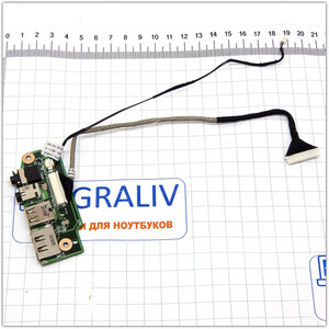 Плата USB аудио разъемами для ноутбука Asus N52D, 60-NZZAU1000-e01