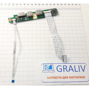 Плата с кнопкой включения и USB портами ноутбука DNS M100P 5000-0003-6301