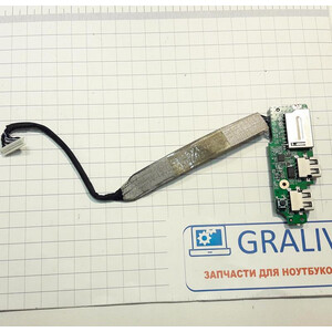 Доп. плата, панель с USB, кнопкой включения, картридером ноутбука DNS M500B, 5000-0004-4503