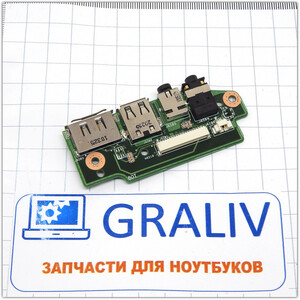 Плата расширения USB со звуковыми разъемами ноутбука Asus N61D 60-NZZAU1000
