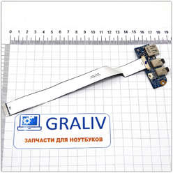 Плата расширения USB  со звуковыми разъемами ноутбука DNS W258ELQ 0161102 6-71-W24E8-D04