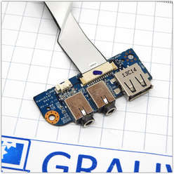 Плата расширения USB  со звуковыми разъемами ноутбука DNS W258ELQ 0161102 6-71-W24E8-D04