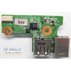 Плата USB разъемов, разъема питания ноутбука HP Pavilion DV6000 DAA181B18A1 REV:A