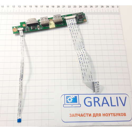 Плата с кнопкой включения и USB портами ноутбука DNS M100P 5000-0003-6301
