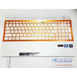 Палмрест (динамики, клавиатура) ноутбука Samsung NP300V5A, NP305V5A BA75-03246C